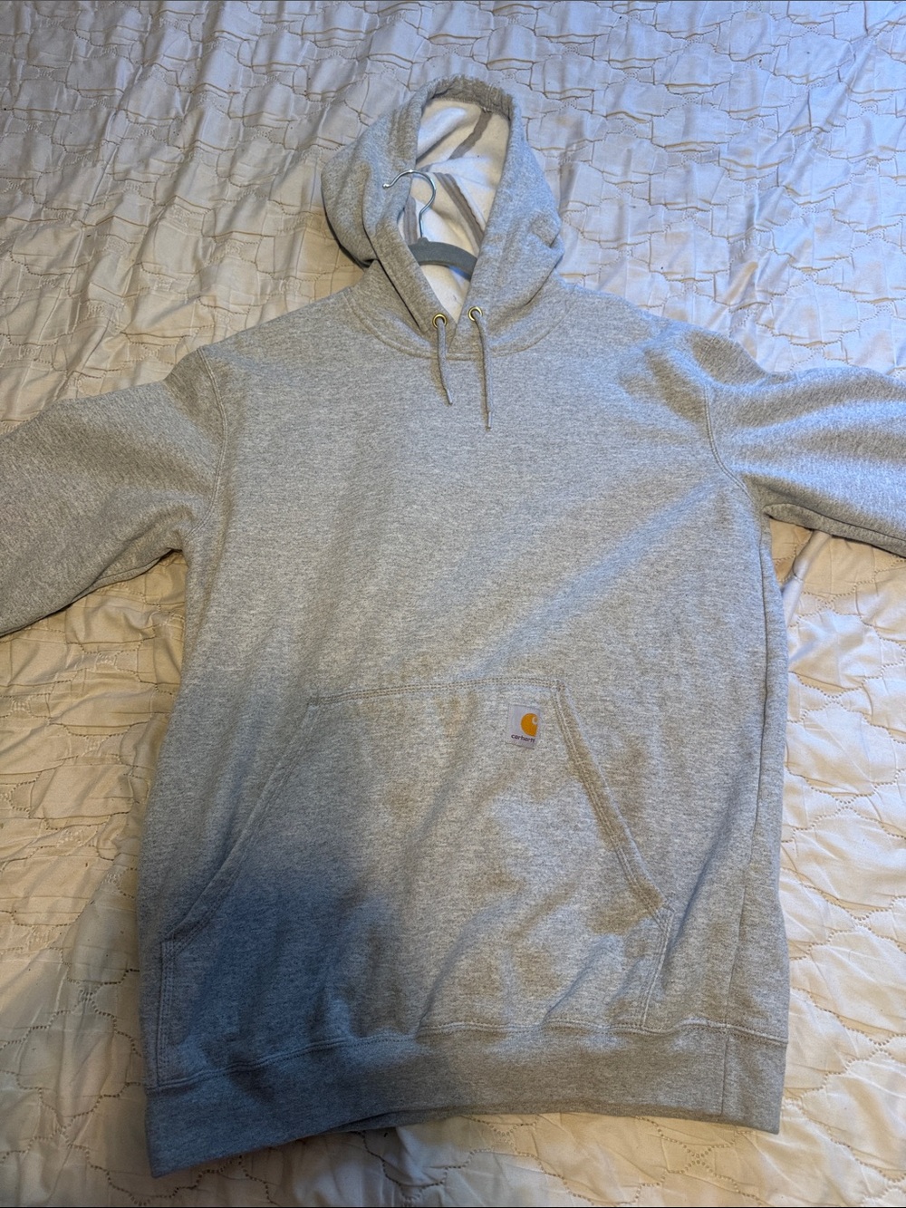 Carhartt Gray Hooded Pullover with Kangaroo Pocket
